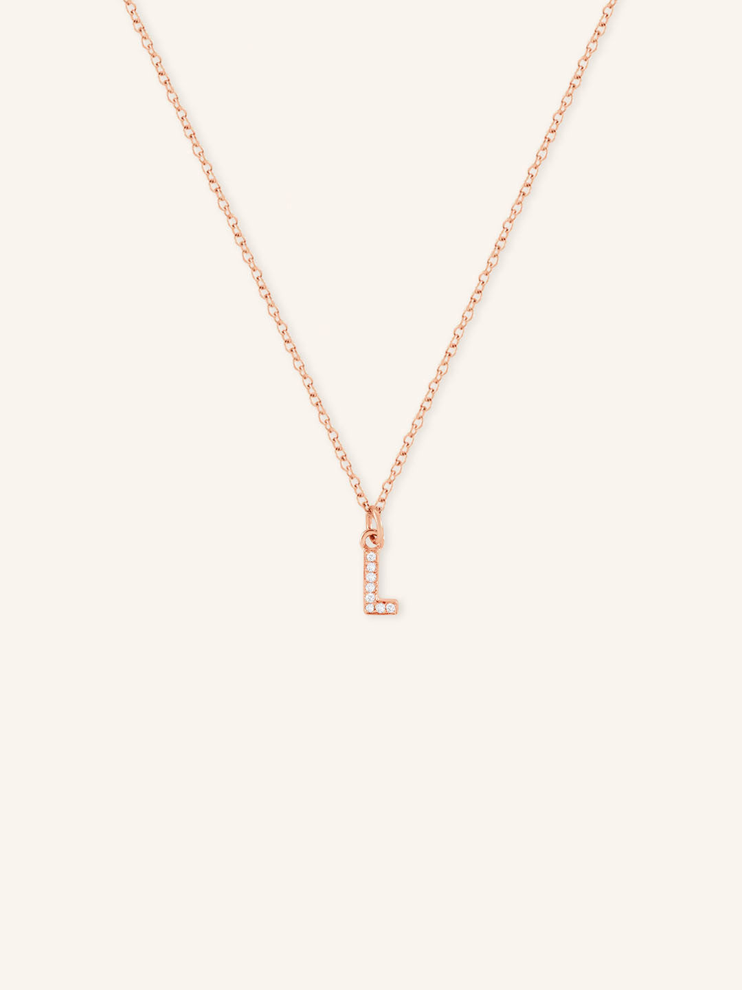 Petite Initial "L" Diamond Necklace