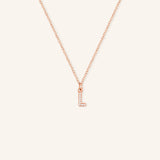 Petite Initial "L" Diamond Necklace