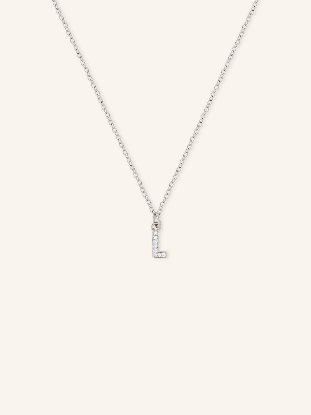 Petite Initial "L" Diamond Necklace