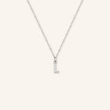 Petite Initial "L" Diamond Necklace