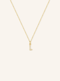 Petite Initial "L" Diamond Necklace