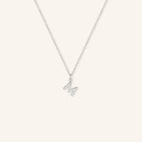 Petite Initial "M" Diamond Necklace