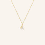 Petite Initial "M" Diamond Necklace