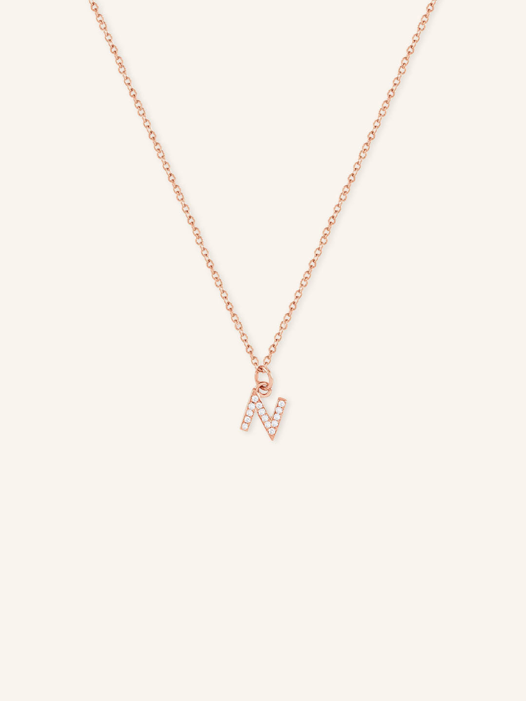 Petite Initial "N" Diamond Necklace