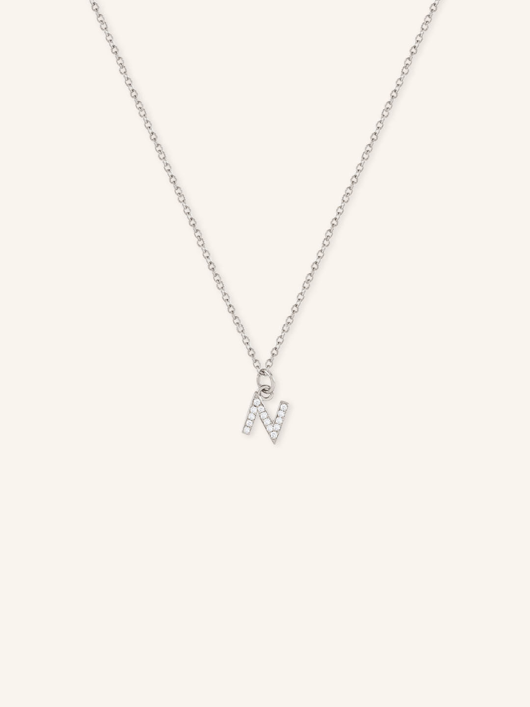 Petite Initial "N" Diamond Necklace