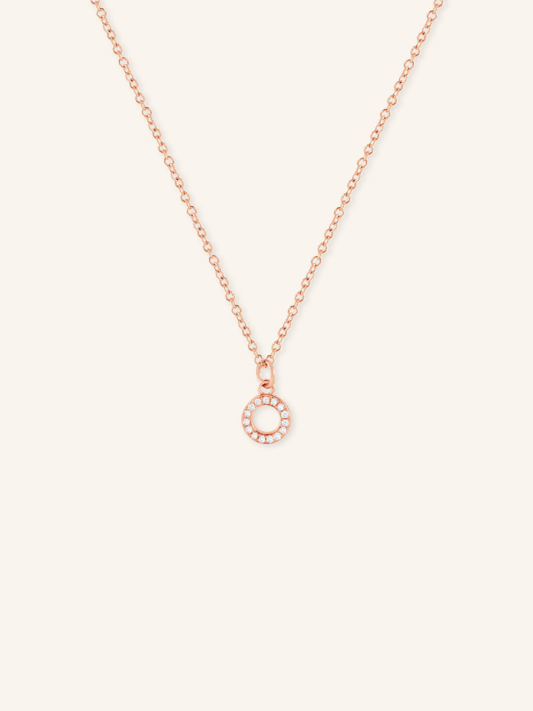 Petite Initial "O" Diamond Necklace