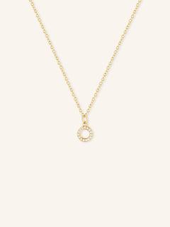 Petite Initial "O" Diamond Necklace