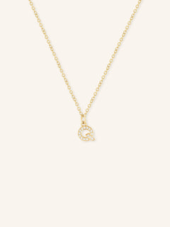 Petite Initial "Q" Diamond Necklace