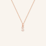 Petite Initial "S" Diamond Necklace