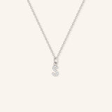 Petite Initial "S" Diamond Necklace