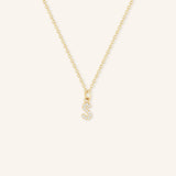 Petite Initial "S" Diamond Necklace