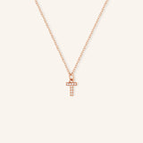 Petite Initial "T" Diamond Necklace