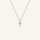 Petite Initial "T" Diamond Necklace