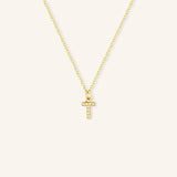 Petite Initial "T" Diamond Necklace