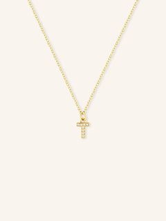 Petite Initial "T" Diamond Necklace