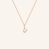 Petite Initial "U" Diamond Necklace