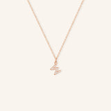 Petite Initial "W" Diamond Necklace