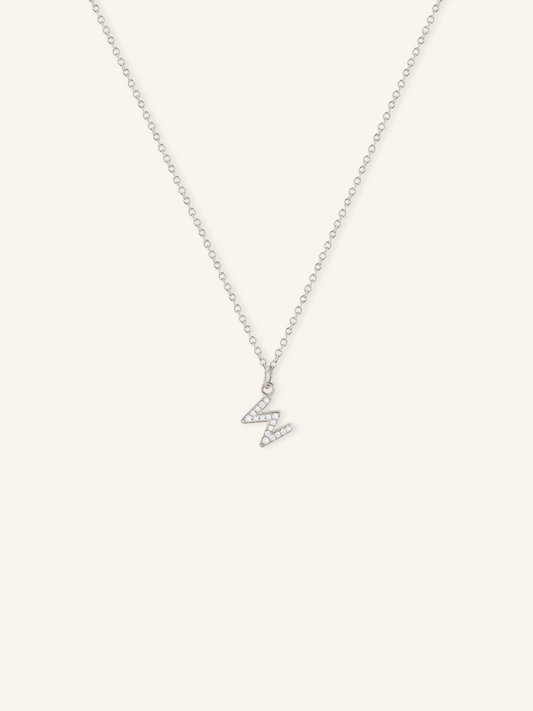 Petite Initial "W" Diamond Necklace