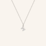 Petite Initial "W" Diamond Necklace