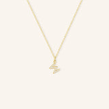 Petite Initial "W" Diamond Necklace