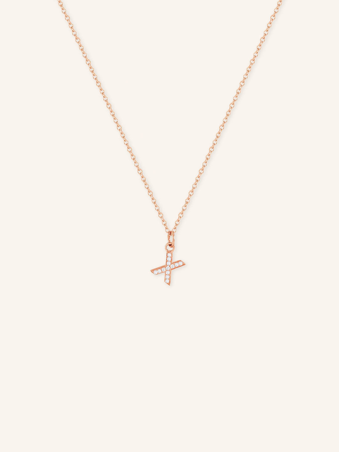 Petite Initial "X" Diamond Necklace