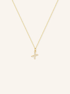 Petite Initial "X" Diamond Necklace