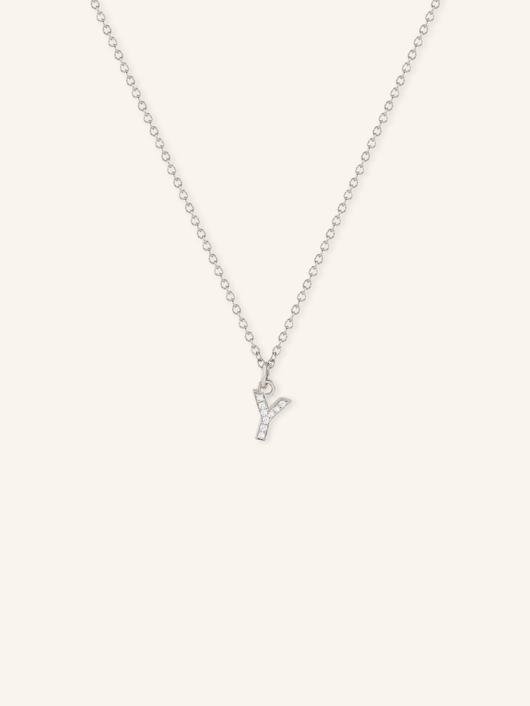 Petite Initial "Y" Diamond Necklace