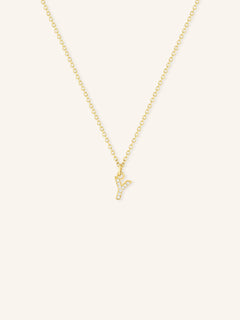 Petite Initial "Y" Diamond Necklace