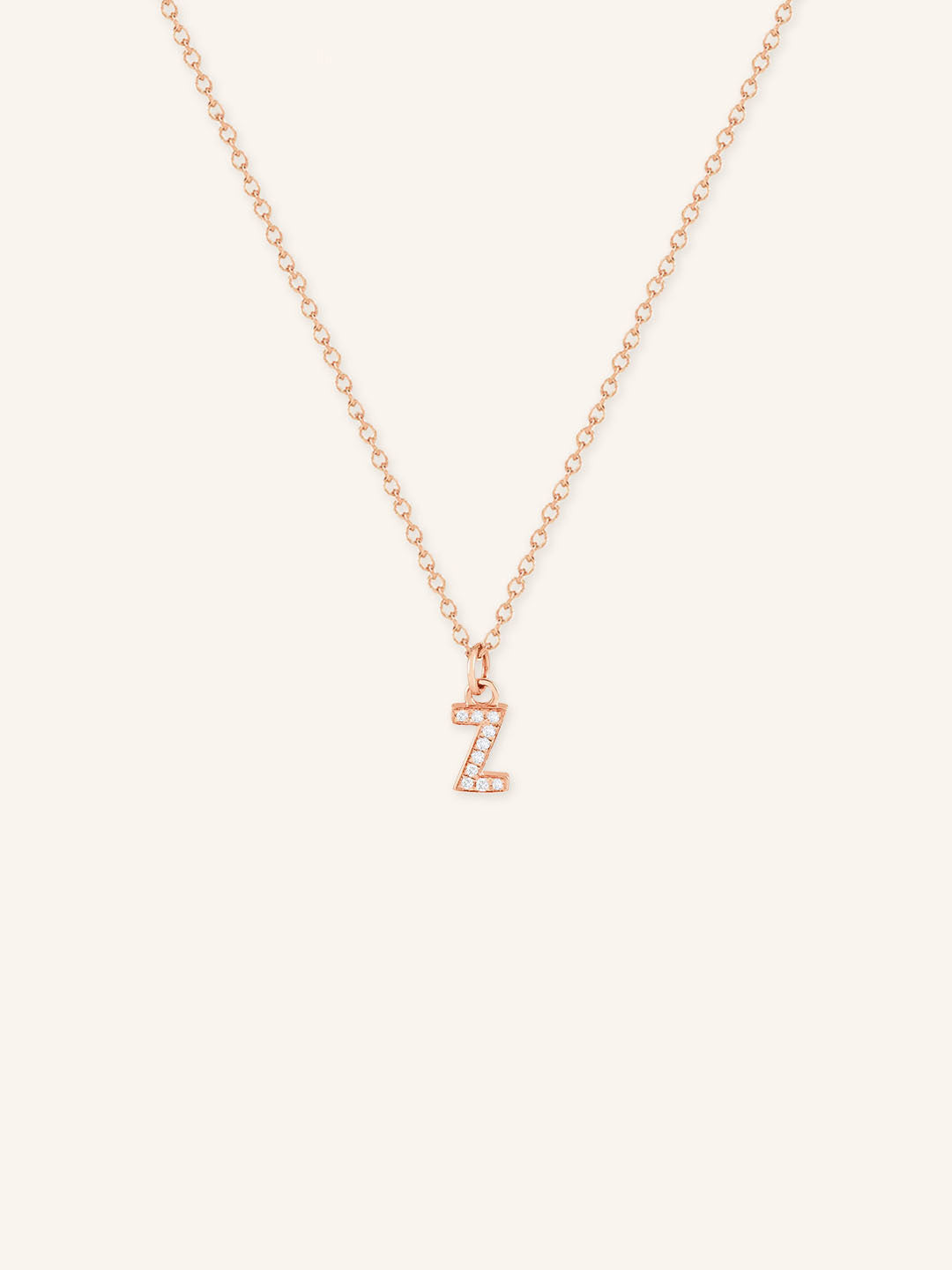 Petite Initial "Z" Diamond Necklace