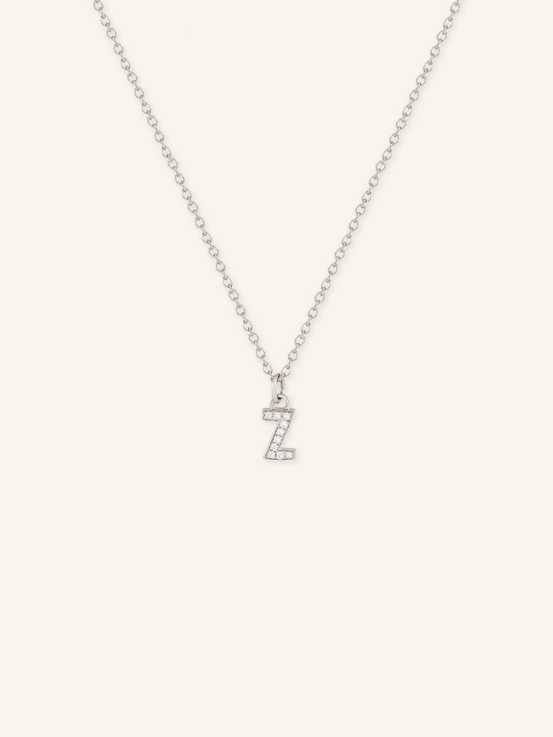 Petite Initial "Z" Diamond Necklace