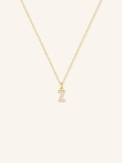 Petite Initial "Z" Diamond Necklace