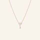 Heart's Treasure Diamond Key Pendant Necklace