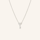 Heart's Treasure Diamond Key Pendant Necklace