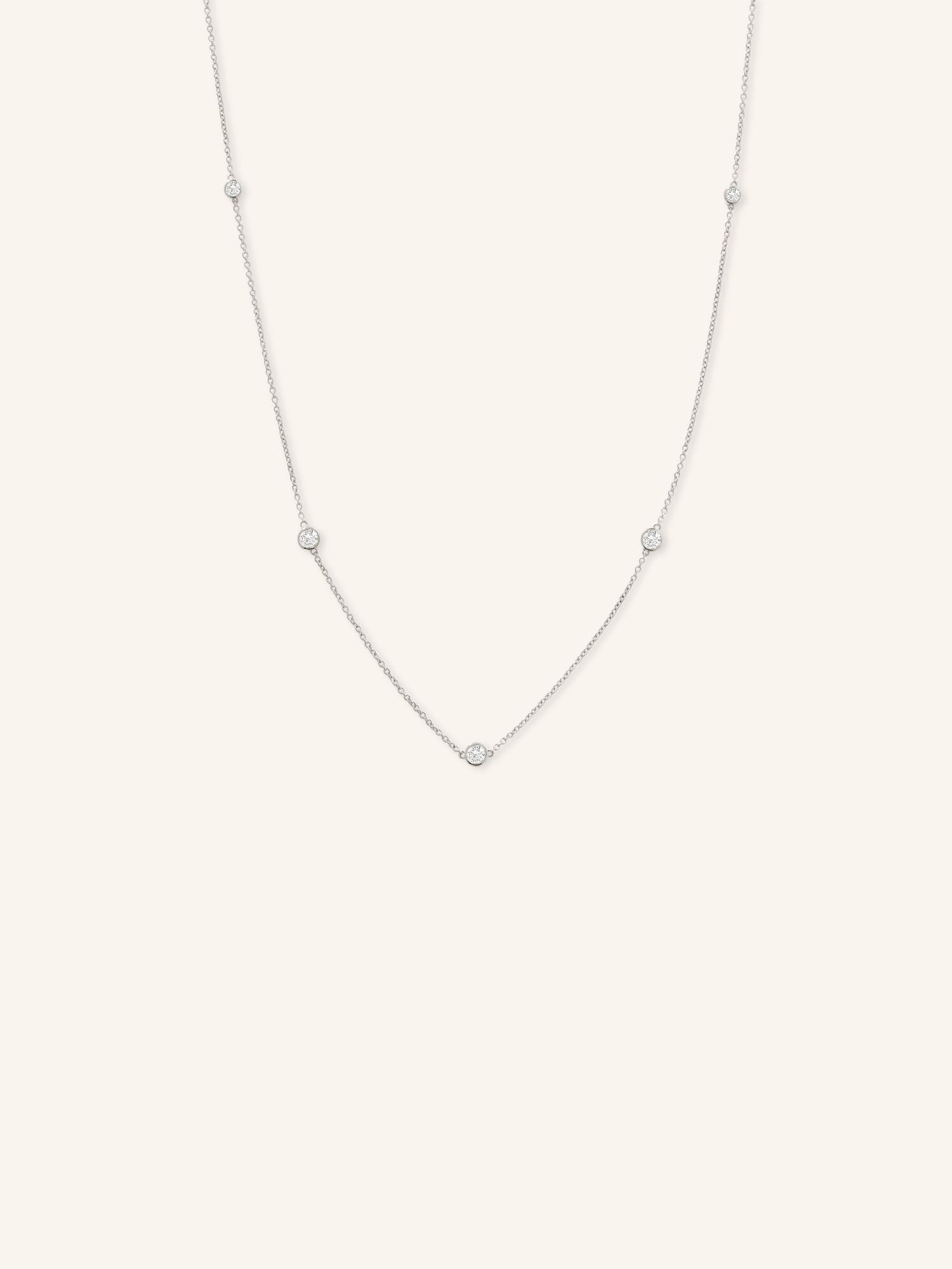 Pixley Diamond Five-Station Bezel Necklace