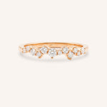 Rose Gold Aubrey Scattered Diamond Anniversary Band front view on white background