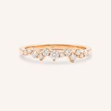 Rose Gold Aubrey Scattered Diamond Anniversary Band front view on white background