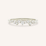 White Gold Aubrey Scattered Diamond Anniversary Band front view on white background