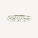White Gold Aubrey Scattered Diamond Anniversary Band front view on white background