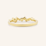 Yellow gold Aubrey scattered diamond anniversary band back view on white background