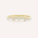 Yellow Gold Aubrey Scattered Diamond Anniversary Band front view on white background