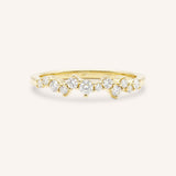 Yellow Gold Aubrey Scattered Diamond Anniversary Band front view on white background