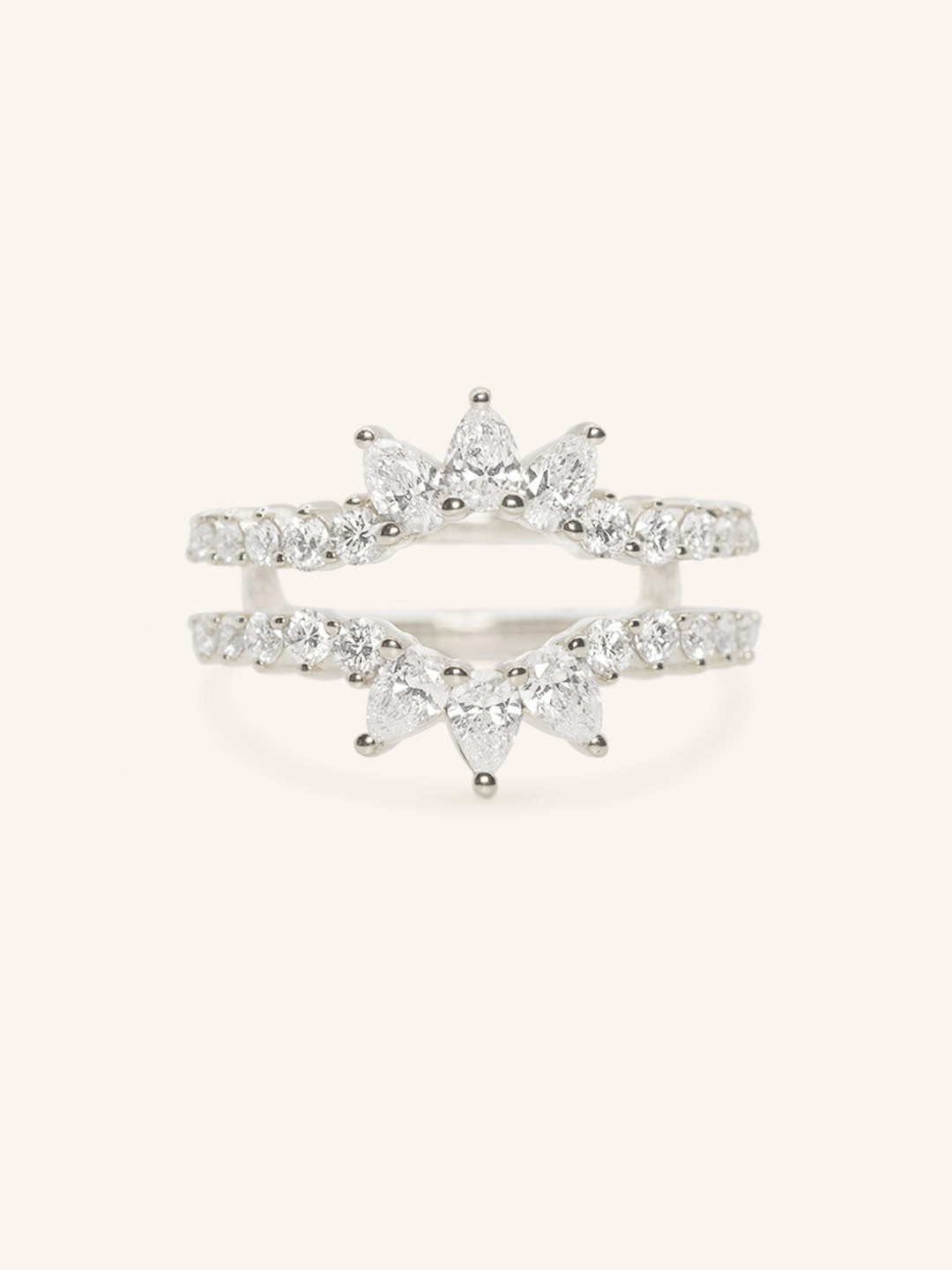 Hawthorne Double Band Pear Diamond Ring Guard