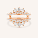 Rose Gold Theresa Double Band Diamond Ring Guard front view on white background