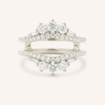 White Gold Theresa Double Band Diamond Ring Guard front view on white background