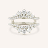 White Gold Theresa Double Band Diamond Ring Guard front view on white background
