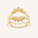 Yellow Gold Theresa Double Band Diamond Ring Guard back view on white background