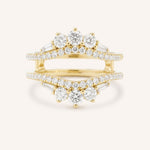 Yellow Gold Theresa Double Band Diamond Ring Guard front view on white background