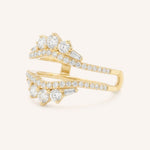 Yellow Gold Theresa Double Band Diamond Ring Guard side view on white background