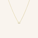 Emerald Cut Diamond Bezel Set Pendant Necklace