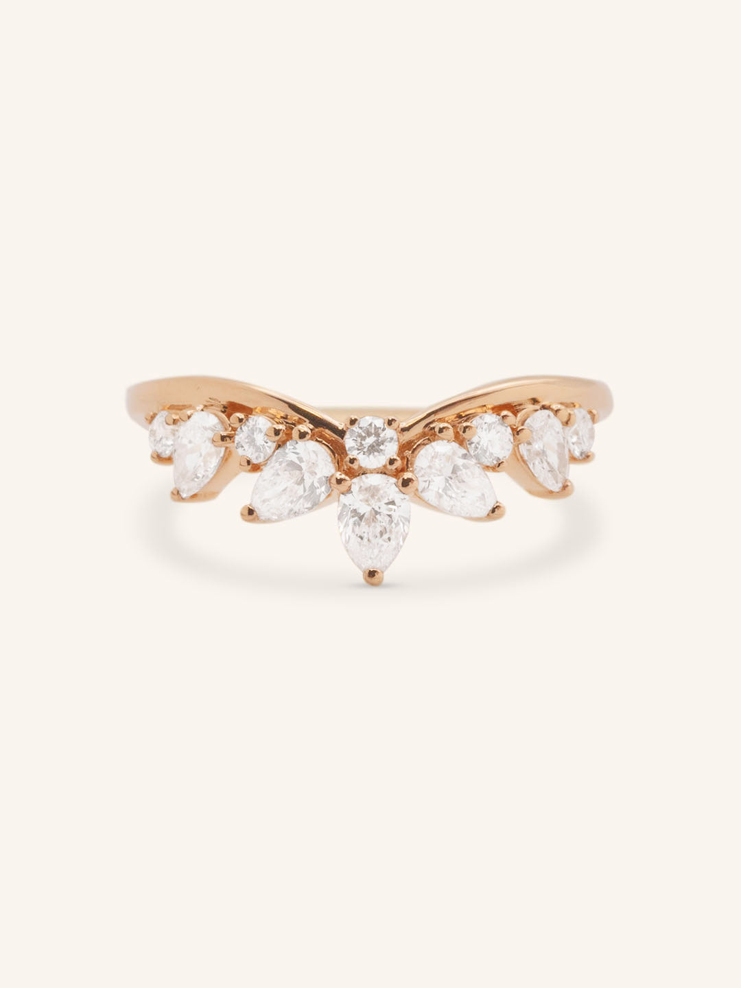 Shinoa Curved Diamond Wedding Band